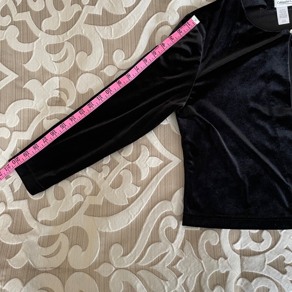 Coldwater Creek Velvet Black Bolero One Button Jacket sz L - Picture 6 of 6